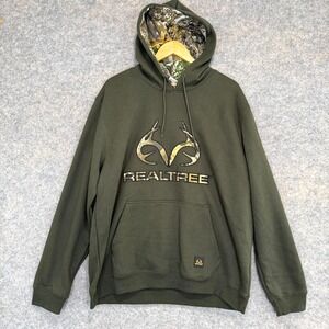 Realtree Hoodie Mens 2XL Camo Green Sweatshirt Hunting Nature Outdoor Fleece NEW